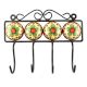Mustard With Green Flower Ceramic Tiles Hook